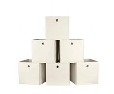 Homfa 6 Stück Aufbewahrungsbox Faltbox Regalbox ohne Deckel aus Stoff 6er-Set Beige 30x30x30cm
