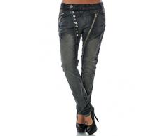 Daleus Damen Boyfriend Jeans Hose Reißverschluss Knopfleiste Stretch DA 14145 Größe M / 38 Farbe Anthrazit