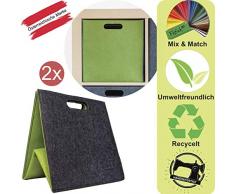 Filzbox Filzkorb Kallax Regalkorb Kallax Aufbewahrungsbox Faltbar Set 33x33x33cm mit 4 Griffen in 4 tollen Farbkombinationen