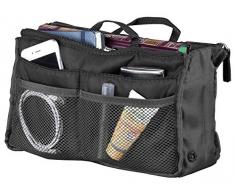 Xcase Taschenorganizer: Handtaschen-Organizer m. 13 Fächern, 29 x 17 x 8 cm, waschbar, schwarz (Ordnungshelfer für Handtasche, Messenger Bag, Rucksack, Reisetasche)