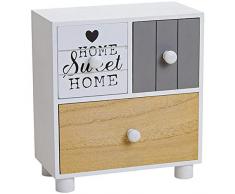 marion10020 Schmuck-Schränkchen aus Holz mit 3 Schubladen Schmuckkästchen Schmuckkasten Dose