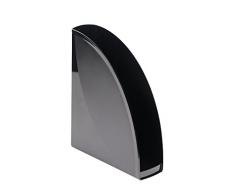 ELBA 400091711 Stehsammler wave 4er Pack aus Kunststoff 100% recyclebar, robust, hochwertig und schick schwarz Archivbox Zeitschriften-Sammler Dokumenten-Ordner