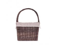 Zeitungskorb mit Tragegriffen, Zeitungsständer in Grau, Zeitschriftenständer, Weidenkorb für Zeitungen, Zeitungskorb aus Weide