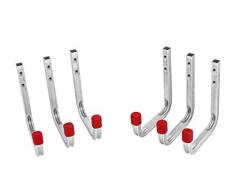 Gedotec Wandhaken Werkzeug Gerätehalter Werkstatt & Garage zum anschrauben | Schwerlast-Metallhaken 80 x 120 mm | Tragkraft 30 kg | 6 Stück - Montagehaken-Set