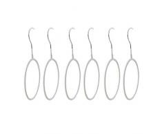 VROSE FLOSI 5 Stücke Gürtelring Schalhälter Krawattenring Krawattenhälter Kleiderbügel Ring für Gürtel Schal Krawatten Tuch (weiß)