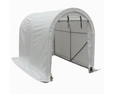 Rolektro Motorrad-Garage PE200 Weiss 2,4x1,6x1,9m Fahrradgarage Garagenzelt Gerätezelt Lagerzelt Gerätehaus Zeltgarage