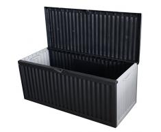 Kunststoff Auflagenbox 350 Liter, 120x52xH54cm, Anthrazit, Gartenbox Gartentruhe Kissenbox für Polsterauflagen