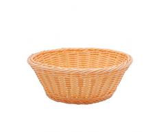 JUNGEN Brotkorb Hellbeige Weidenkorb Aufbewahrungsbehälter Runden Home Ablagekorb Plastik Rattan Früchtekorb