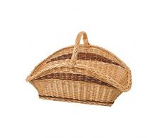 Kaminkorb rechteckig, hellbraun, T 66cm x B 40cm x H 30/40cm