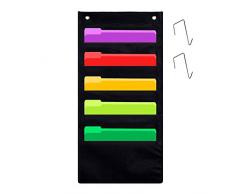 Hängende Ordner,5 Taschen,Aktenordner Ordnungsmappe Wand Magazinhalter,Tür/Wand Hängen Dokumente Organizer Für Zuhause Oder Büro Dokumente