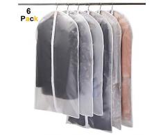 Niviy Kleidersäcke 6 Stück Transparent Kleidersack 120 x 60 cm + 100 x 60 cm, Atmungsaktiver Stoff, Hochwertiger Anzugsack, für Anzüge Kleider Mäntel Sakkos Hemden Abendkleider Anzugsack Aufbewahrung