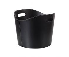 Toolland BB50302 Holzkorb, Schwarz, Kunstleder, 39 cm Durchmesser