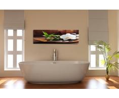 Bild & Kunstdruck der deutschen Marke Visario 120 x 40 cm 5714 Bilder auf Leinwand Kunstdrucke Bambus Schale Steine Wandbild