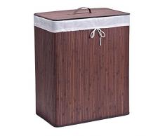 Zeller 13414 Wäschesammler, 2-fach, Bamboo, 52 x 32 x 63 cm, braun