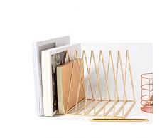 Jolitac Zeitungsständer Modern Zeitungshalter Magazinständer Bücherregal Zeitschriftensammler Regal Stehsammler aus Metall 2 Farbe (Gold)