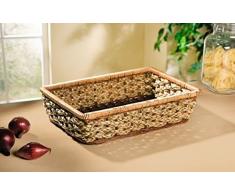 SCHALE Fern braun OBSTSCHALE FLECHTKORB BROTKORB DEKOSCHALE 35 x 23 x 9 cm