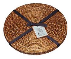 Master Class Runde Artesa Bambusgeflecht-Platzmatte, Rattan & Korb, Braun, 28 x 28 x 1 cm, 2-Einheiten