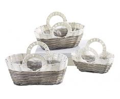 Planzgefäß Polyrattan Chipwood weiß grau Übertopf Pflanzschalen Pflanztasche Pflanzkorb Pflanzschale Korbschale Korbtasche Blumentasche