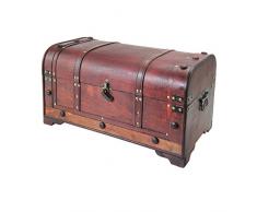 HMF 6402-154 Vintage Holztruhe mit Schloss | 54 x 28 x 30 cm | Groß | Mexiko