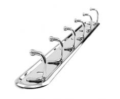 Lantelme Hakenleiste 6 Haken Edelstahl poliert Küche Bad Wandbefestigung Küchenleiste Küchenreling 6254