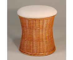 Hansen Korb 530/L Wäschehocker Korb aus Weide, mit abnehmbarem Deckel, Bezug: unifarben, Wäschehocker/Korb innen gefüttert, Artikelabmessungen: Durchmesser 45 H 44 cm