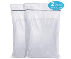 PaiTree Wäschesäcke, 2er Pack Extra Große Wäschenetz mit Langlebigem Reißverschluss, Wäschesack für Vorhänge, Mäntel, Pullover, Bettwäsche, Kissen, Teppiche, Badetücher, Stofftiere, Fußmatten, 60x90cm