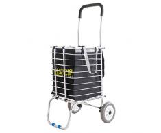 BAOYOUNI Faltbarer Einkaufstrolley Einkaufswagen Treppenkorb Klettern Lebensmittel klappbar Allzweckwagen Transportwagen mit Rollen und Abnehmbarer Aufbewahrungstasche platzsparend 2 Räder Schwarze