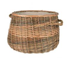 RM Design Holzkorb aus Weide Feuerholzkorb für Kaminholz, Wäschekorb oder Dekoration Durchmesser 50cm