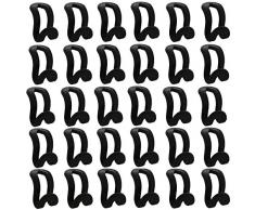 XiRRiX Kleiderbügel Verbinder/Kleiderhaken Organizer - Raumsparkleiderbügel - Ordnung und Platz im Kleiderschrank - Raumsparbügel/Aufhänger Set aus 30 Stück - schwarz