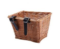 Muxing Holzkorb für Fahrradkorb Fahrradkorb Vorne mit Lederriemen Handgefertigter Traditioneller Fahrrad Einkaufskorb Korbgeflecht Gewebte Fahrradkörbe mit Vielen Größen