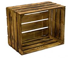 4 Stück Neue flambierte/geflammte Obstkisten Schultz (BF) ca 50 x 40 x 30cm Apfelkisten Weinkisten aus dem Alten Land