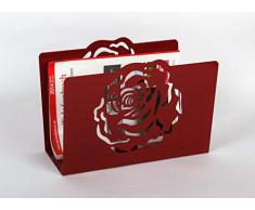 Zeitungsständer Rose, HxBxT: 23x32x12cm, rot/Made in Germany, Marke: Szagato (Zeitungshalter, Zeitschriftenständer)