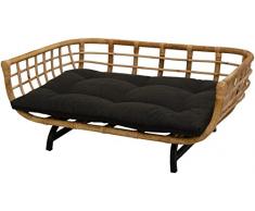 Korb-Outlet Exklusiver Retro-Design Hundekorb/Hundebett/Tierkorb Haustier Bett Groß aus Rattan mit Kissen/Modernes Bett für Katzen und Hunde Grösse XL (Natur)