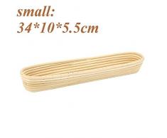 Wudan Oval Banneton Bread Proofing Basket, Brotform Sauerteig Proving Basket Natürliche Rattanschale für Brot und Teig Rising(S)