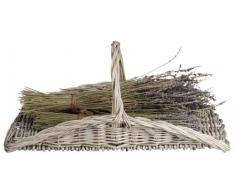 Esschert Design Blumenpflückkorb, Erntekorb in grau, ca. 53 cm x 23 cm x 20 cm