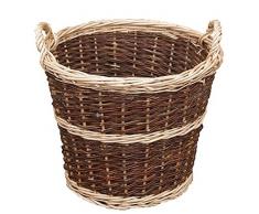 Obstkorb Erntekorb Füllkorb Kartoffelkorb aus ungeschälter Weide O 35 cm H 28 cm