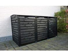 Promadino Mülltonnenbox Vario III für 3 Tonnen, anthrazit