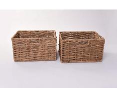 NaturalCozy Regalkörbe Aus Baumwolle – 3 Stück, 30x20x11 Cm, Beige, Mit Versteckten Griffen
