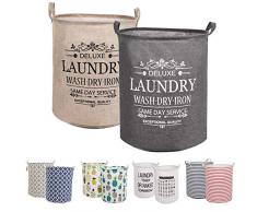 LessMo 2PCS 17.7 Wäschekorb Sortierer – Faltbar - 2er Set Wäschesammler spart Zeit beim Sortieren - Wäschesack - Wäschekörbe - Laundry Baskets - 45 x 35 cm(Grün/Gelb, Verdickt 17,7/ Medium)