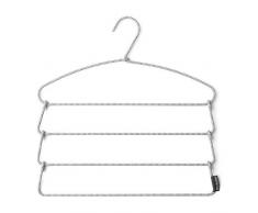 Brabantia 110764 Soft Touch-Hosenbügel Kleiderbügel, Stahl und Terylene, grau, 44.5 x 25.5 x 9.5 cm