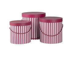 Clayre & Eef 64046R Hutschachtel (3) Ø 24 * 25 cm/Ø 21 * 22 cm/Ø 20 * 19 cm