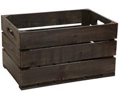 neue lackierte stabile Obstkiste Stiege, Apfelkiste, Weinkiste aus dem Alten Land +++ Natur 54x35x30 cm (schwarzbraun)