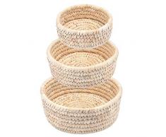 Flechtkorb Palmblatt Rund - Natur - Handarbeit - Fair Trade (Set (alle DREI Größen))
