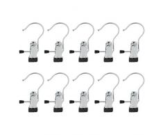 PETSOLA 10er Set Stiefelklammern Stiefelhalter Klammer für Klammerbügel, Größe 5x11cm - Schwarz