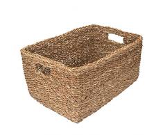 Gruener Handel Regalkorb Seegras Rechteckig - Natur - Handarbeit - Fair Trade (Groß)