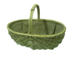 Ovaler Weidenkorb/Kaminkorb, mit Sackleinen-Futter