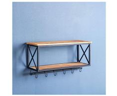 CARO-Möbel Wandgarderobe Armando Garderobenleiste Hängegarderobe schwarz lackiert im Industrial Design