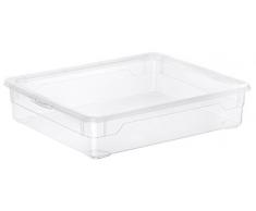 Aufbewahrungsbox Clear Box Shirt 9 L. von Rotho mit Deckel - QR-Code AppMyBox - 9 L. Volumen - (LxBxH) 40x33.5x8.5 cm - transparent - stapelbar - Kunststoff/Plastik (PP) - Div. Größen