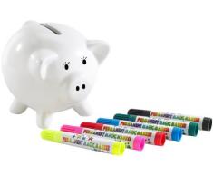 Playtastic Sparschwein Gestalten: Porzellan-Sparschwein zum Selbergestalten (Sparschwein selber Gestalten)