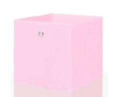 Mixibaby Faltbox Faltkiste Regalkorb Regalkiste Regalbox Aufbewahrungsbox 4 er Set, Farbe:Rosa, Größe:26 cm x 26 cm